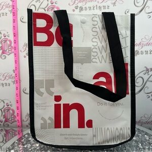 lululemon athletica White Tote with Red Graphic and Black Trim